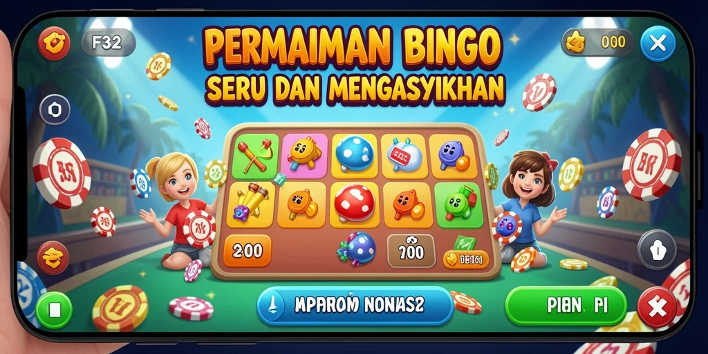 Tampilan menarik dari gameplay Bingo di F32 yang penuh warna.