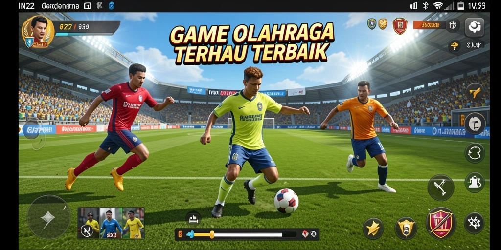 Screenshot gameplay IN22 yang menunjukkan aksi olahraga seru.