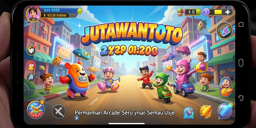 Tampilan gameplay JUTAWANTOTO dengan grafis warna-warni yang menarik.
