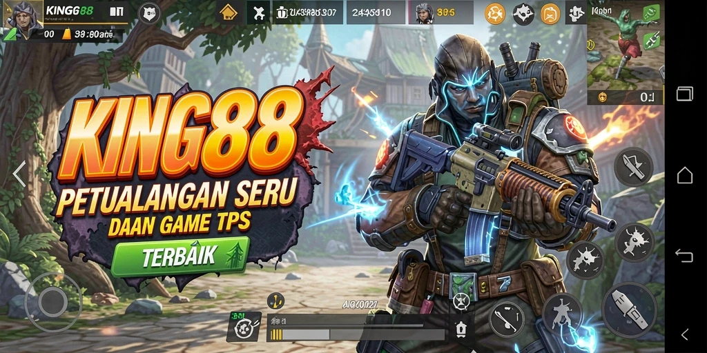 Tampilan gameplay KING88 yang mendebarkan dalam aksi TPS.