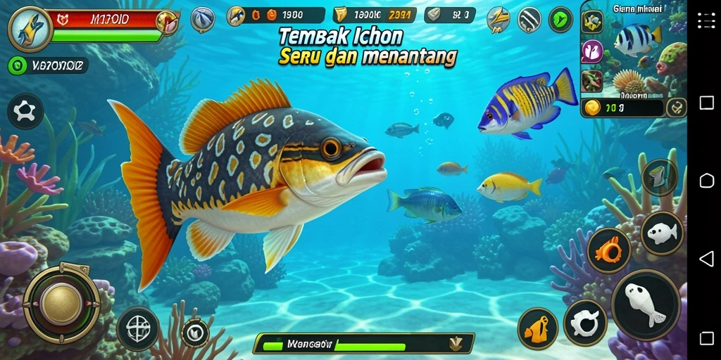 Screenshot utama MPOID menampilkan aksi menembak ikan yang seru.
