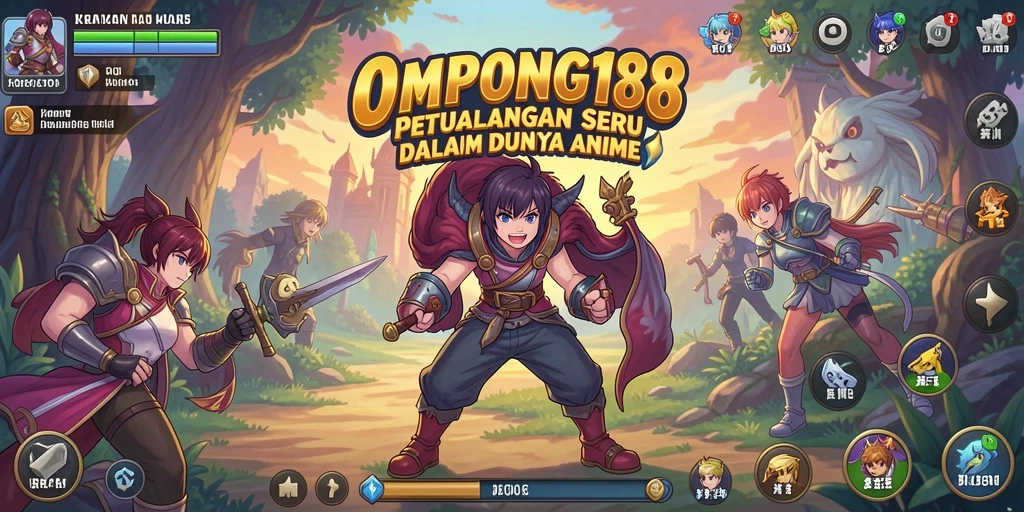 Screenshot gameplay OMPONG188 menampilkan petualangan karakter anime.