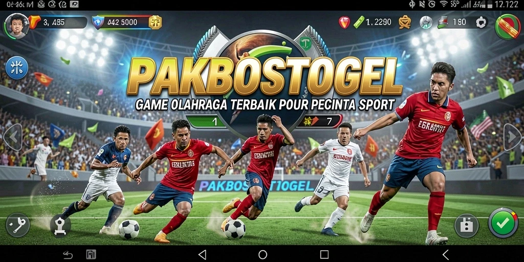 Tampilan gameplay seru PAKBOSTOGEL yang menggambarkan aksi olahraga.