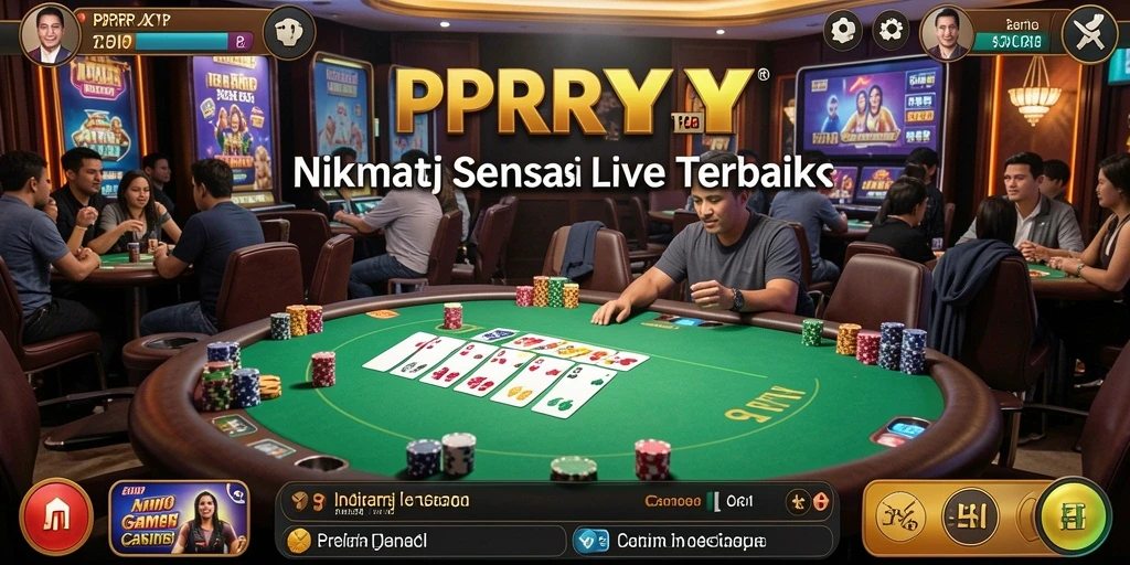 Tangkapan layar gameplay PPRRYY dengan dealer langsung di kasino.