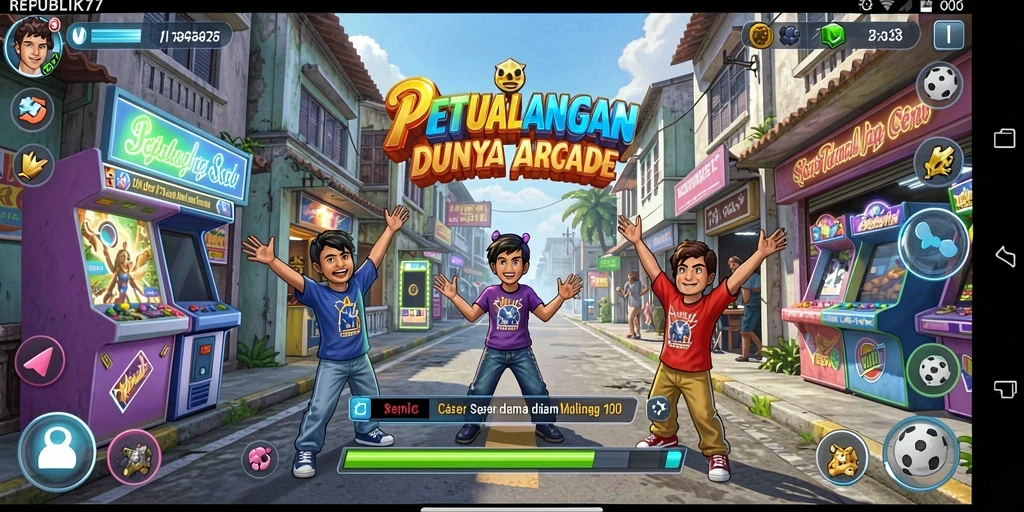Gameplay seru dari REPUBLIK77 dalam aksi penuh warna.